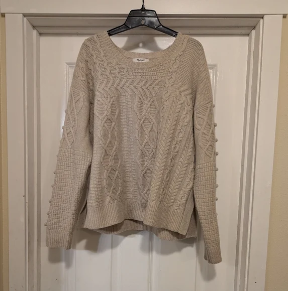 Madewell Cream Cable Knit Sweater - Picture 1 of 8